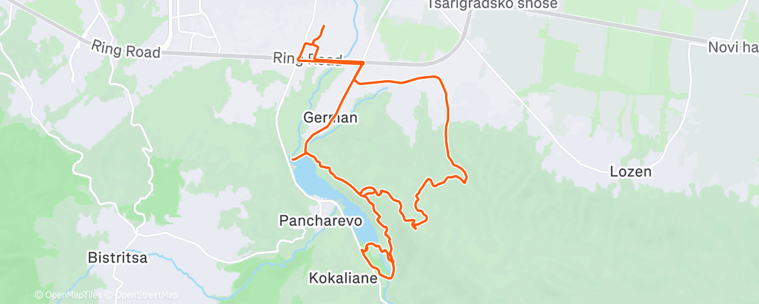 Map of the activity, Lunch Mountain Bike Ride