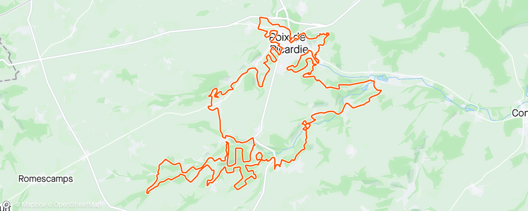 Mapa de la actividad, Trail des Evoissons 83 km