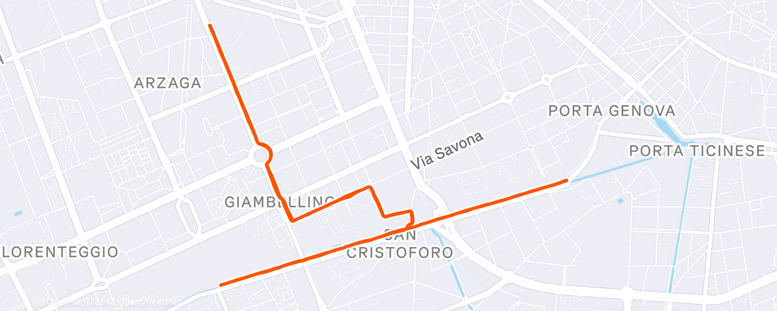 Map of the activity, Evening Run