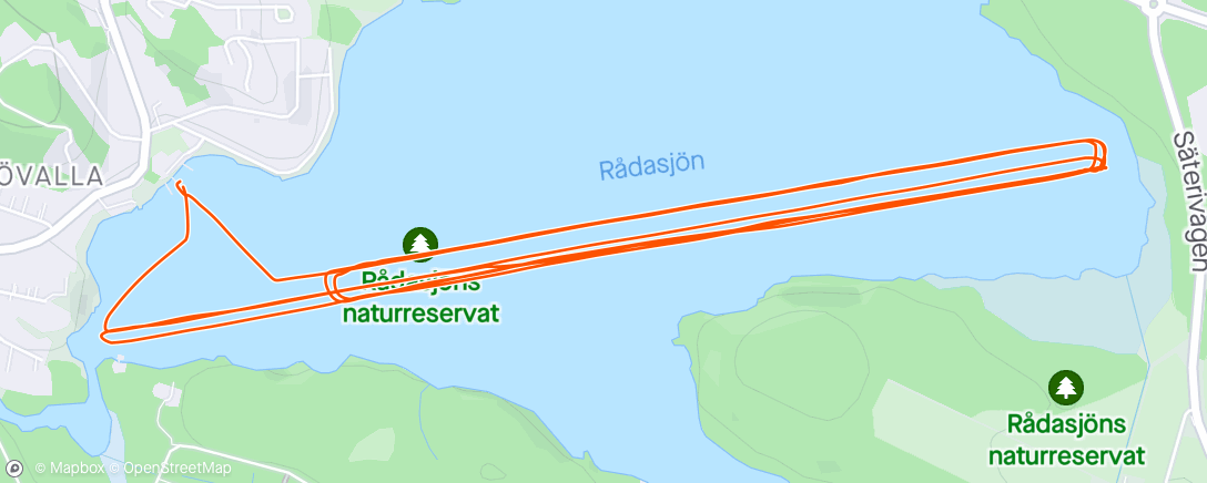 Map of the activity, Rodd på Rådasiö 😎
