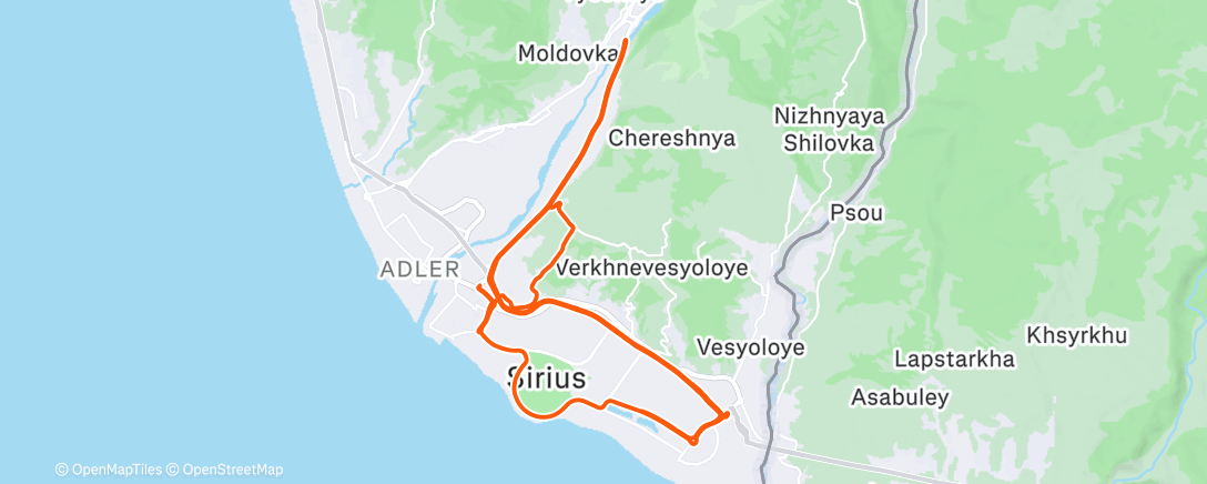 Map of the activity, Morning Ride