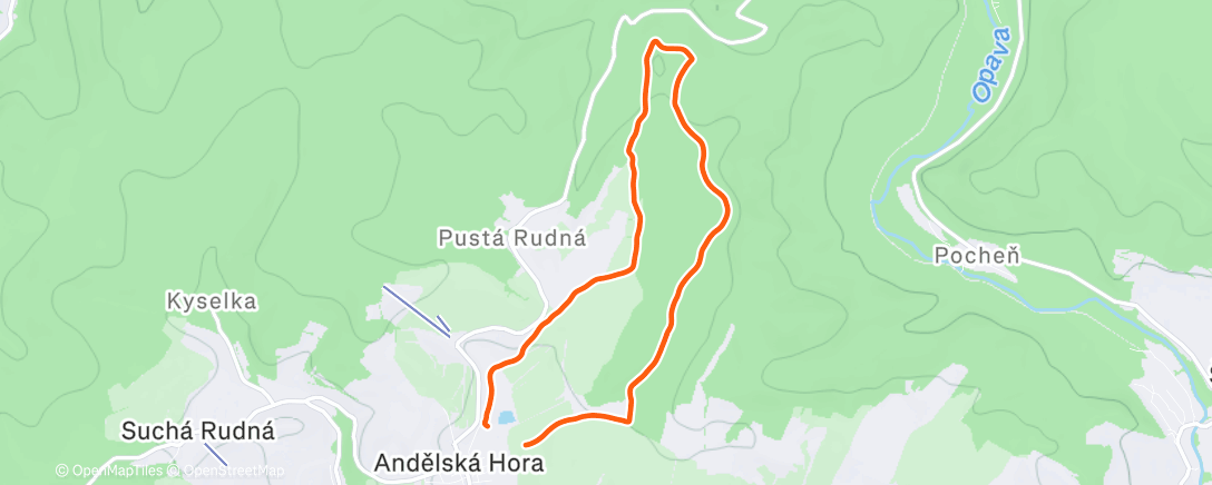 Map of the activity, Morning Hike