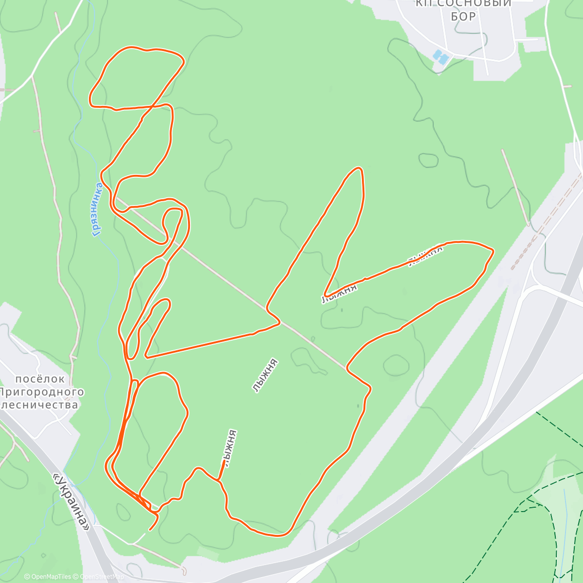 Map of the activity, Morning Nordic Ski