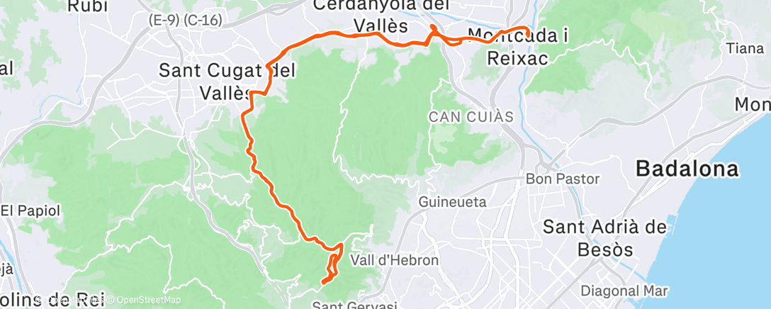 Карта физической активности (Bicicleta a la hora del almuerzo)