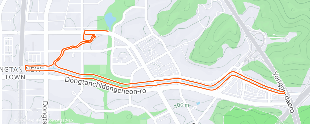 Map of the activity, Evening Run