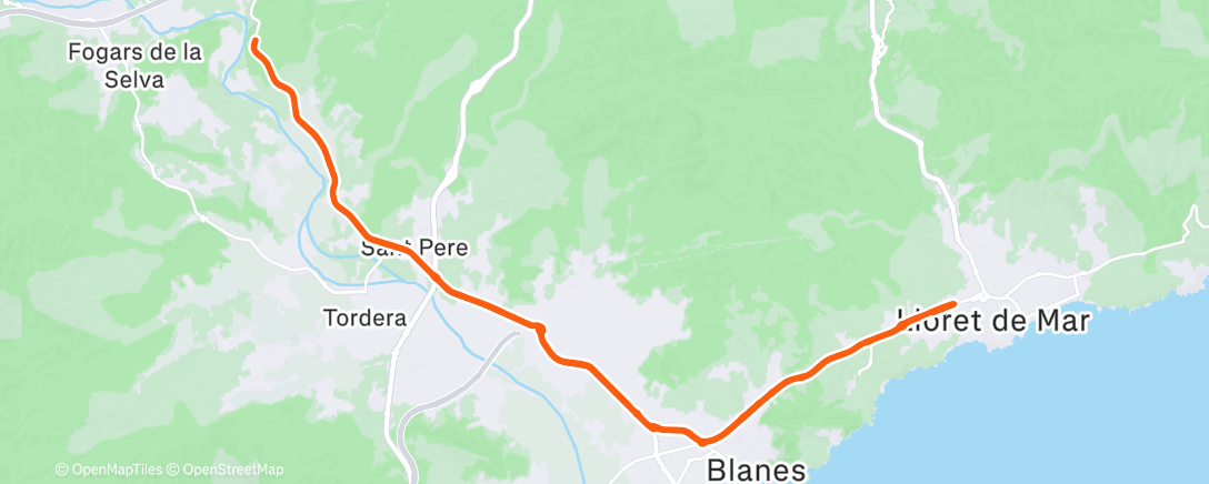 Map of the activity, Lunch Ride