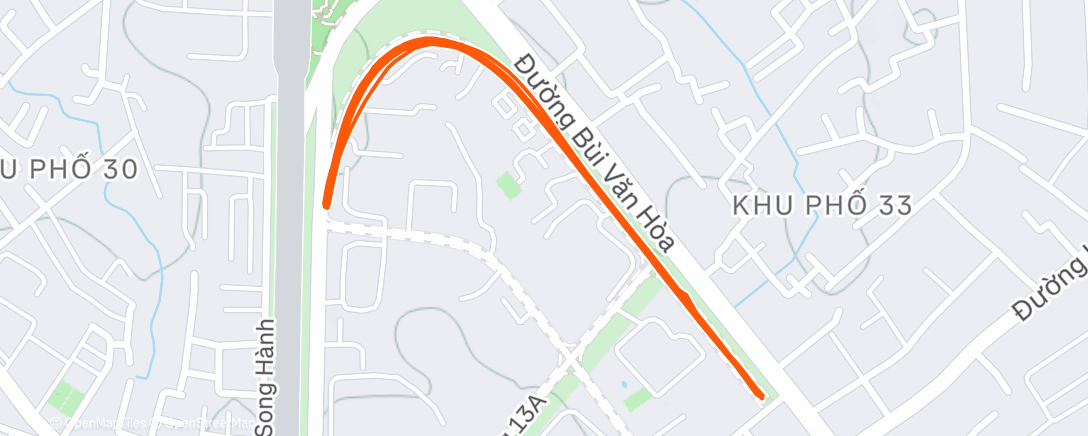 Map of the activity, Morning Run