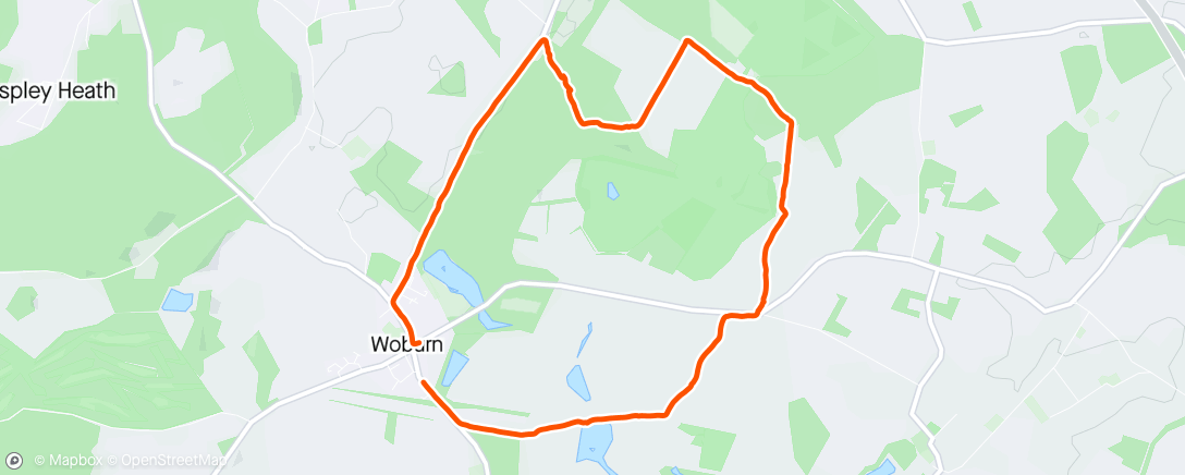 Map of the activity, Woburn Safari Park and Woburn Abbey Deer Park Hike