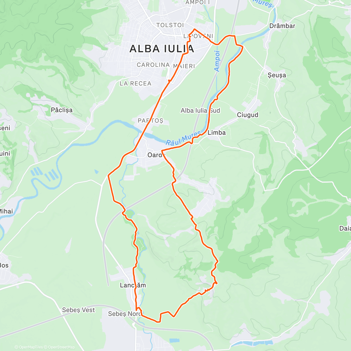 Map of the activity, Afternoon Ride