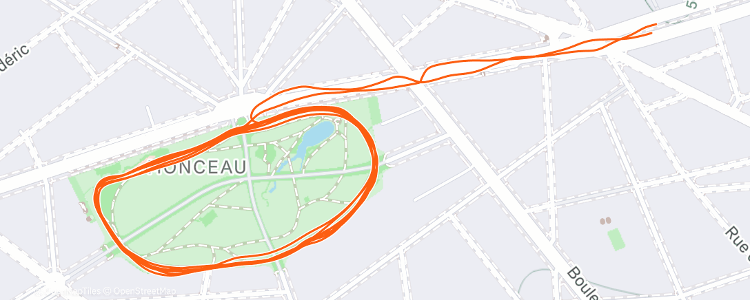 Map of the activity, Course à pied le midi