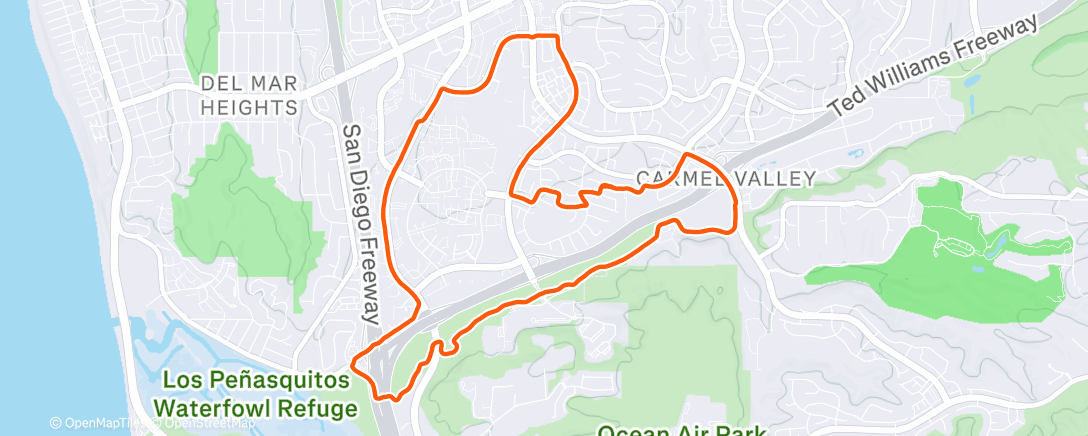 Map of the activity, Afternoon Run