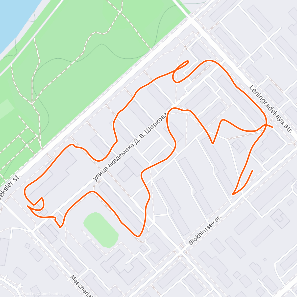 Map of the activity, Ориент - Зимняя ночь в Дубне - М21 - выбор