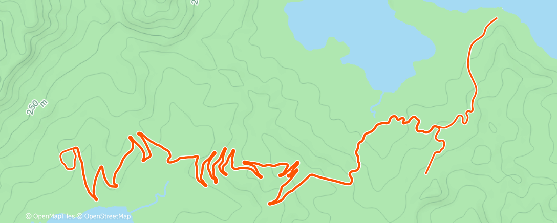 Mappa dell'attività Zwift: 35k longrun: 1k@4:10 / 1k @ 3:45