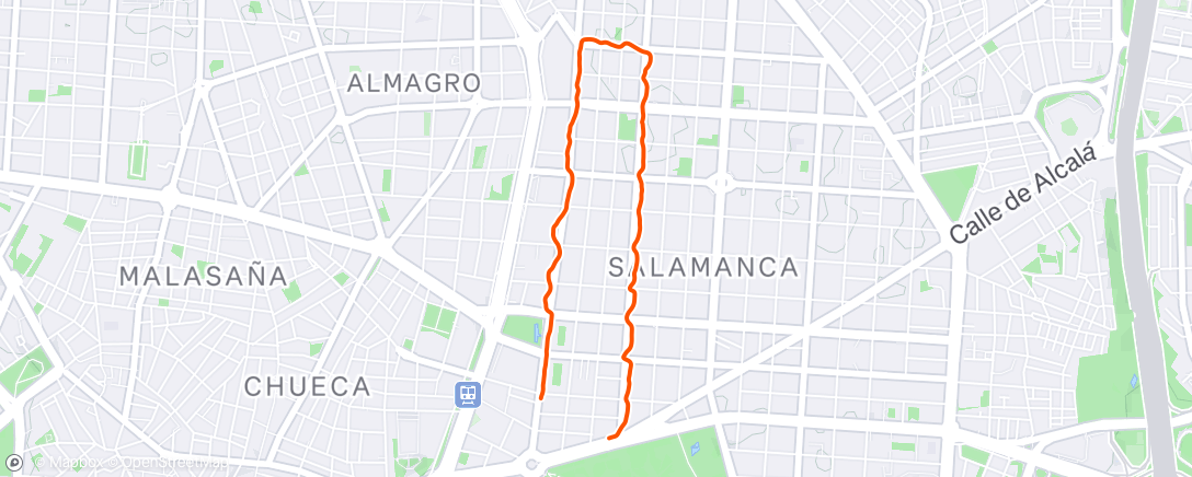 Map of the activity, Evening Run
