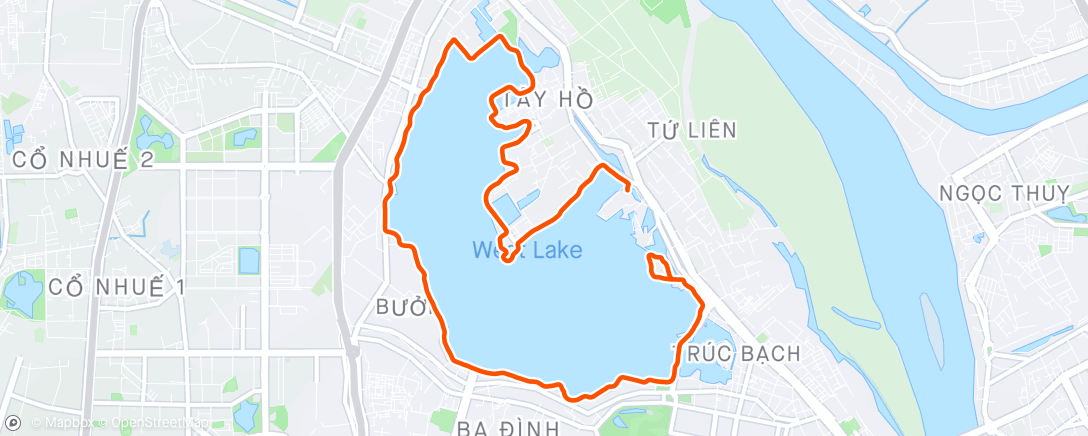 Map of the activity, Round of the West Lake (92% humidity)…che sudata!