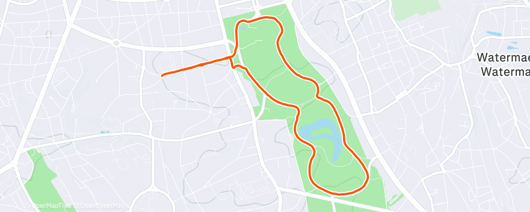 Map of the activity, Evening Run