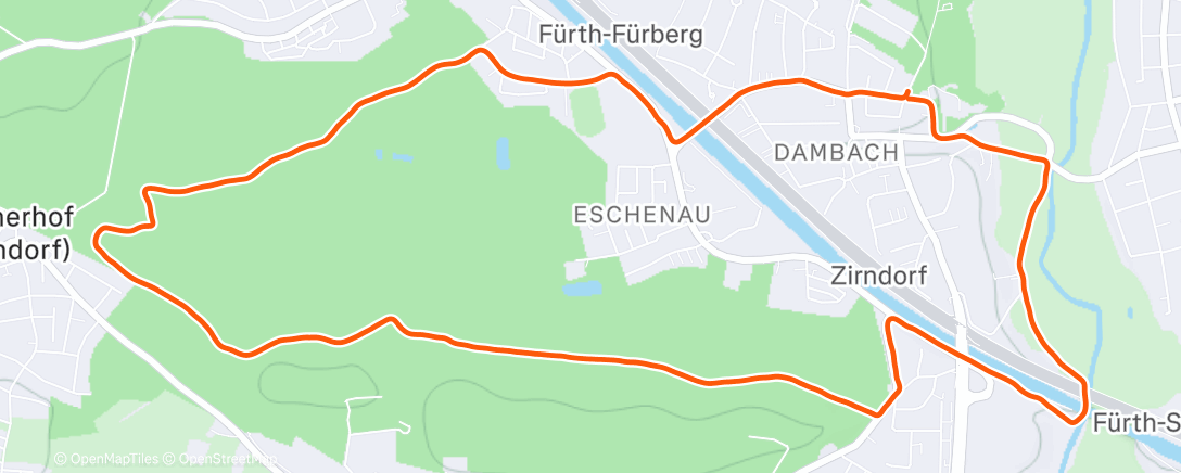 Map of the activity, Lauf am Morgen