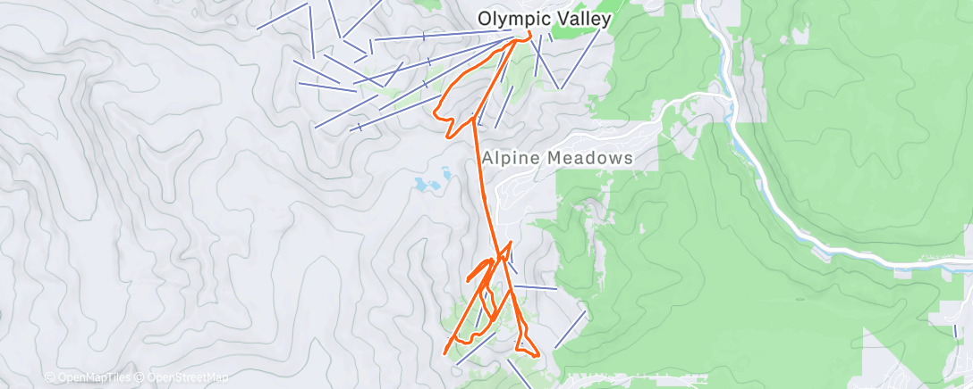 Map of the activity, Ski day 6: Parades