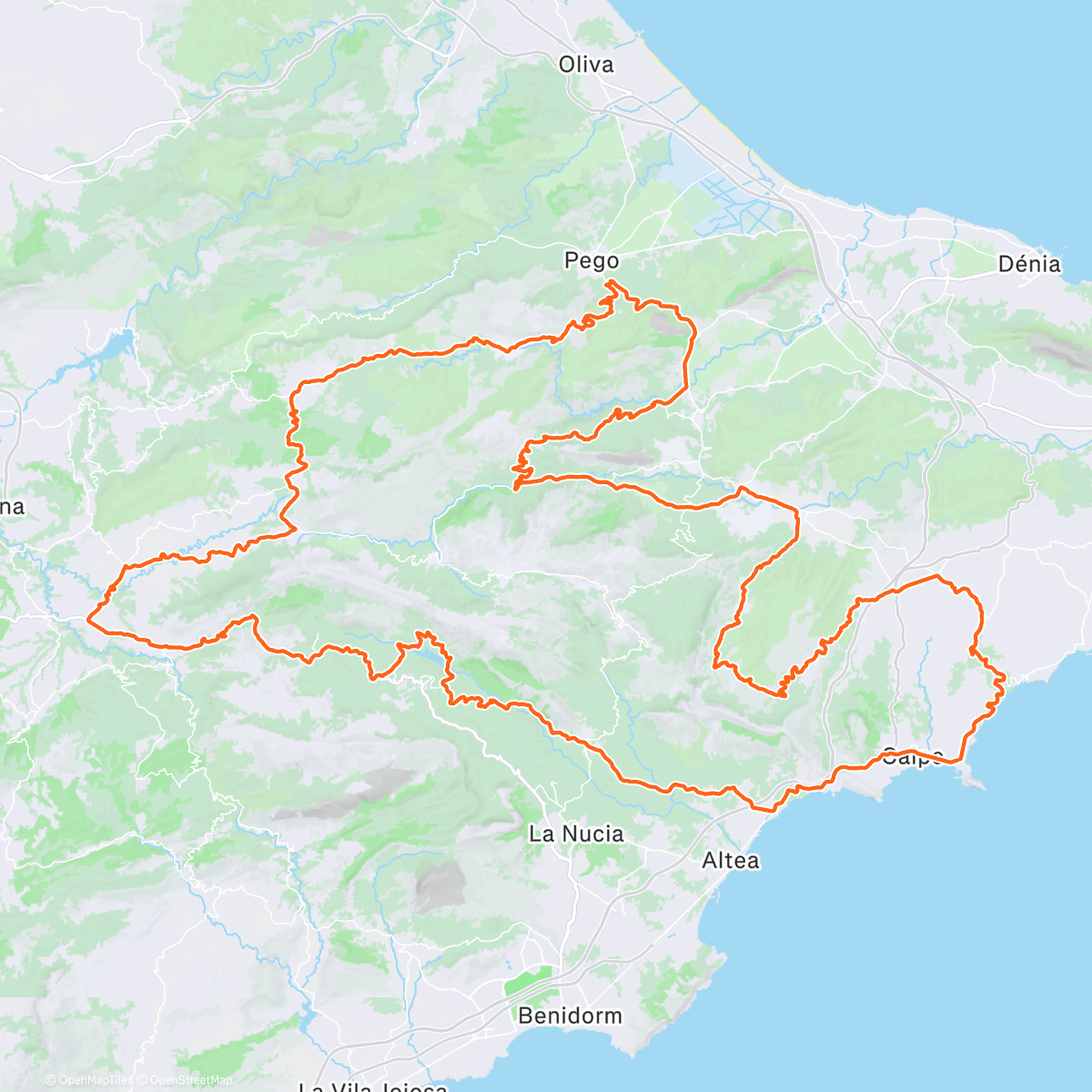 Map of the activity, Spain Coast Ride Day 2 - Nice piece of work