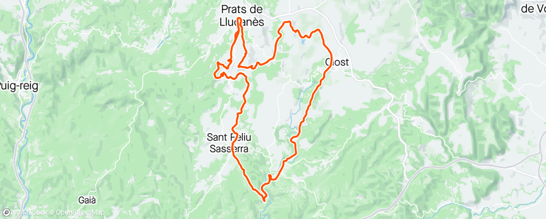 Mapa da atividade, Compeonato de Catalunya gravel