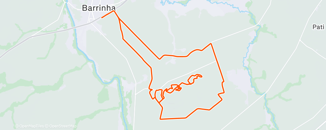 Map of the activity, Pedalada de mountain bike vespertina