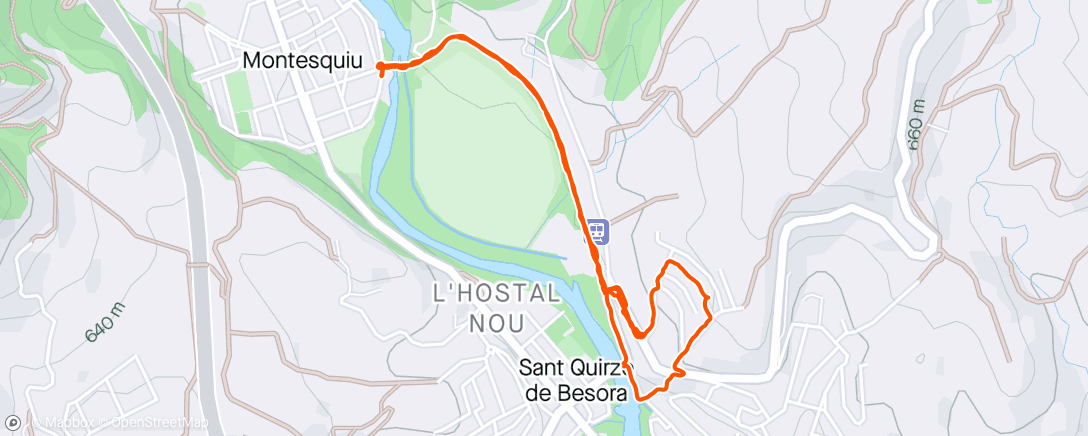 Map of the activity, Caminada de tarda