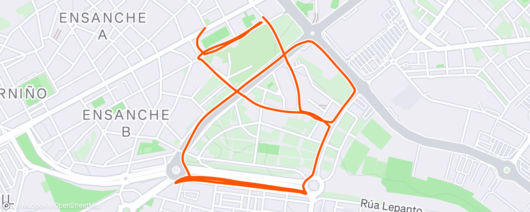 Map of the activity, Carrera a la hora del almuerzo