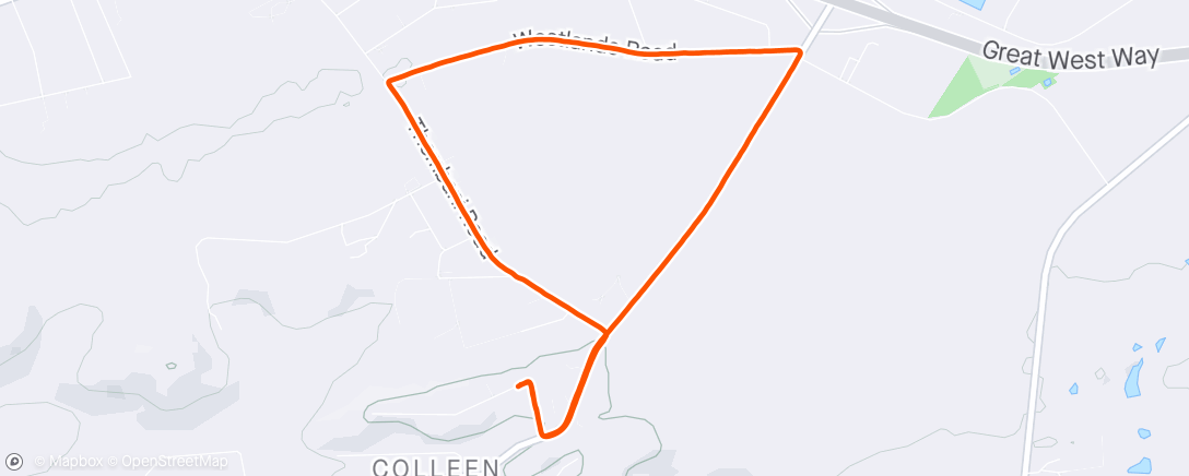 Mapa da atividade, Colleen Glen morning run