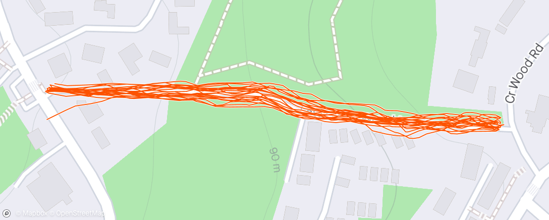 Map of the activity, 10x Hell Hill