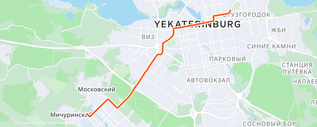 Map of the activity, Утренний велозаезд