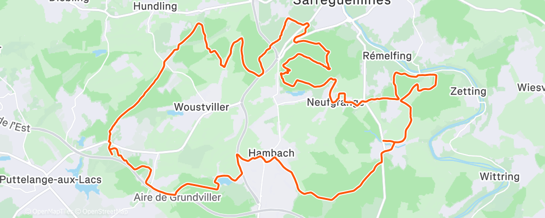Map of the activity, Sortie VTT le matin
