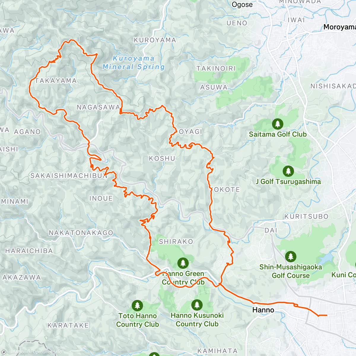 Map of the activity, 飯能カフェライド