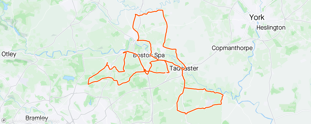 Map of the activity, Tadcaster Sportive: not the best weather and not without incident 😳