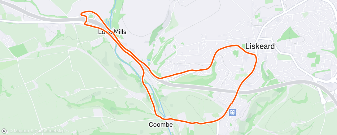 Map of the activity, Afternoon Run