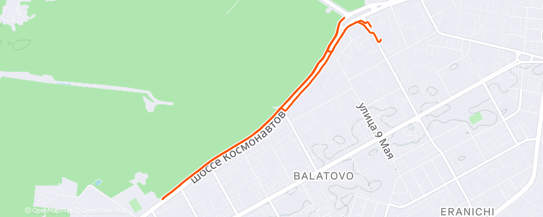 Map of the activity, Вечерний забег