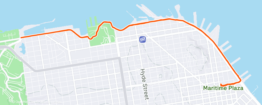 Map of the activity, Running the wifey to brunch.