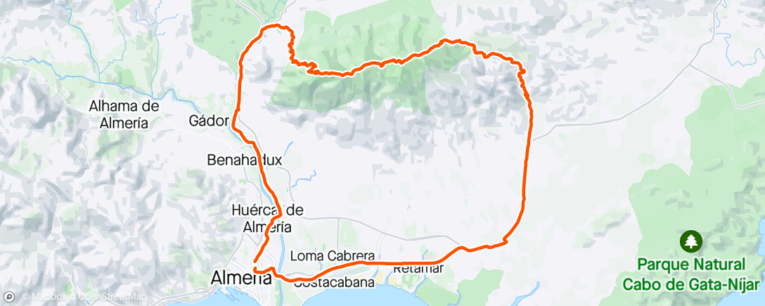 Map of the activity, Puntal y vuelta por Huebro
