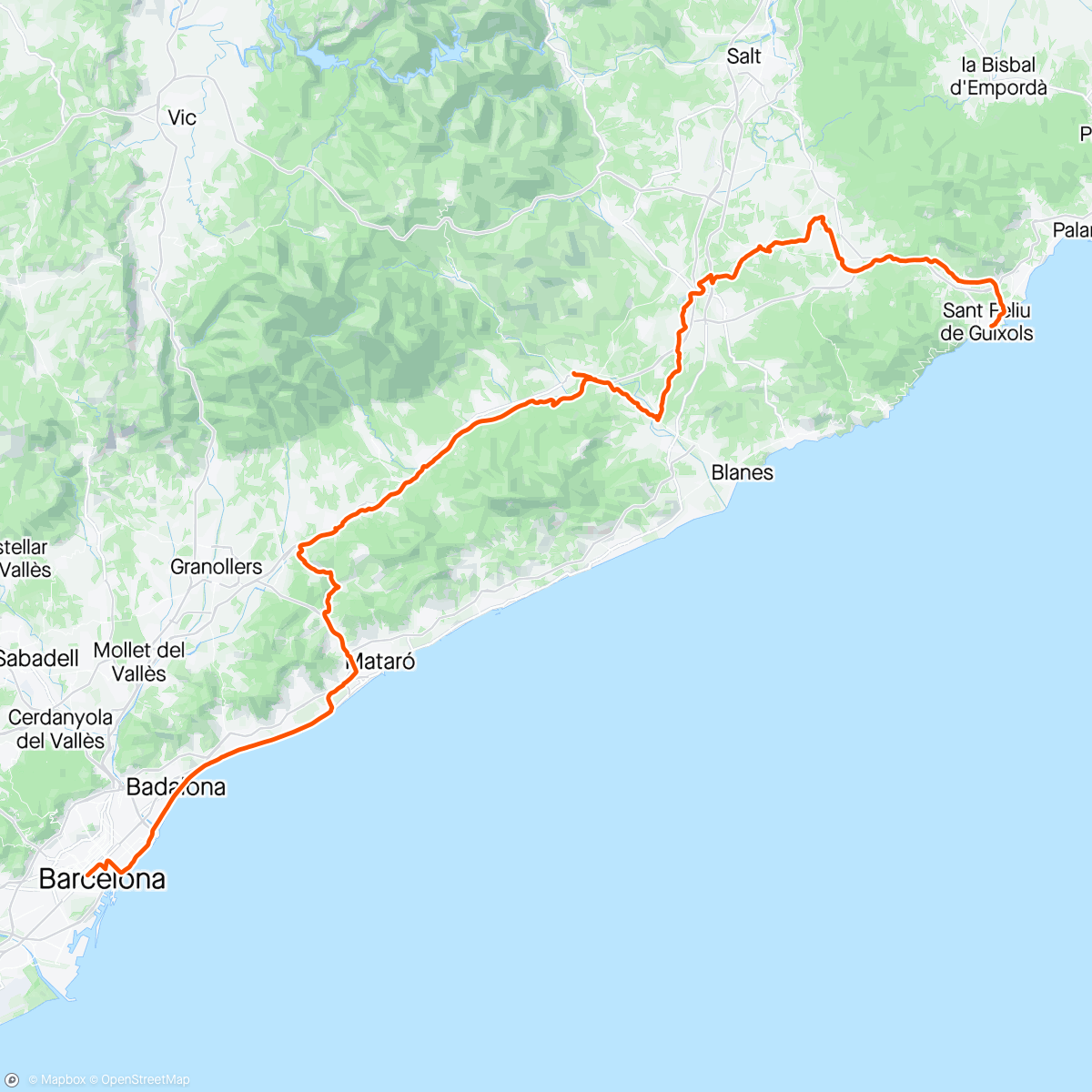 Map of the activity, Bcn - Sant Feliu de Guixols