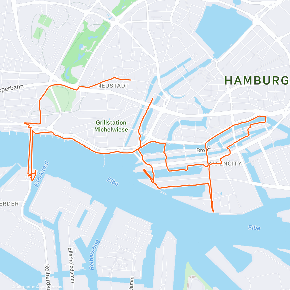 Map of the activity, Moin Hamburg