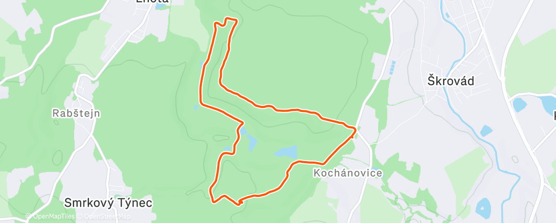 Map of the activity, Afternoon Run