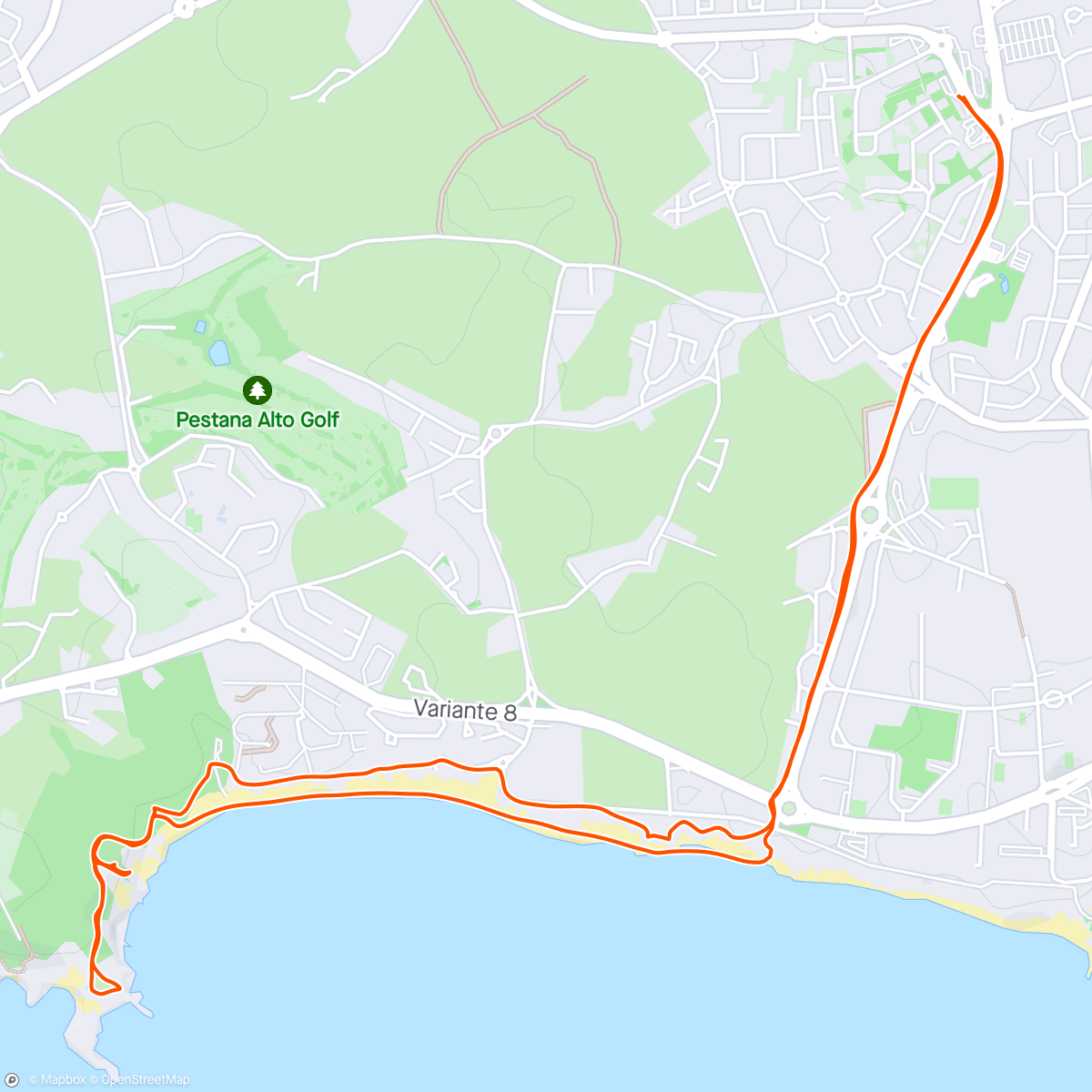 Mapa de la actividad, Praia do Vau Trail