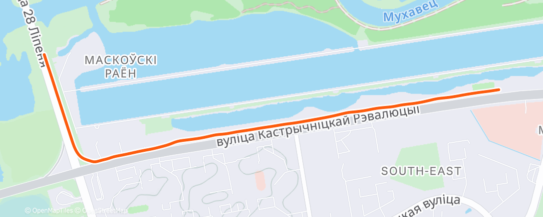 Map of the activity, Evening Hike