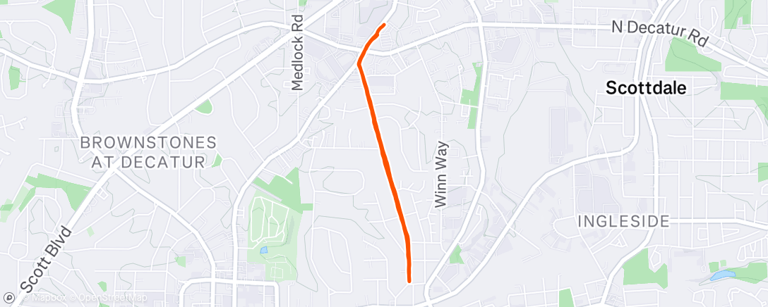 Map of the activity, Afternoon Run
