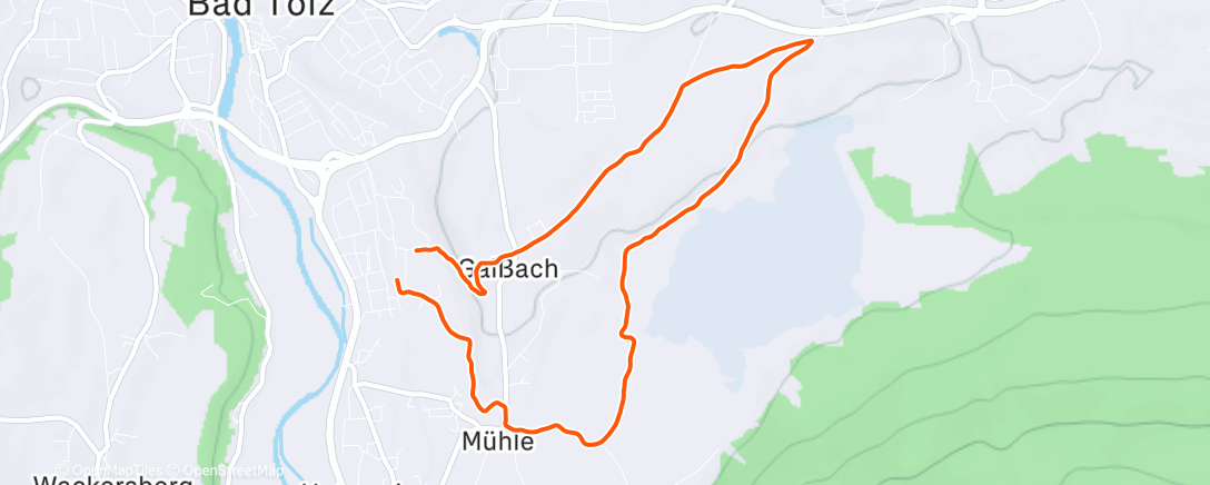 Map of the activity, 2x2km tempo