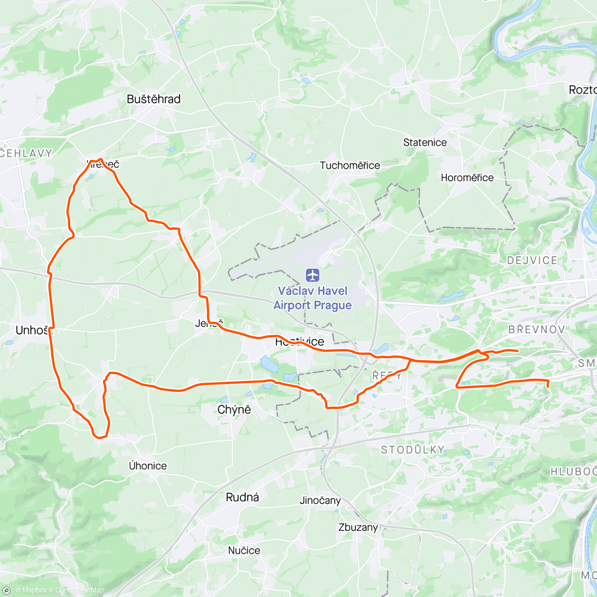 Map of the activity, Rekonvalescenční ride s Vláďou a větrníkem