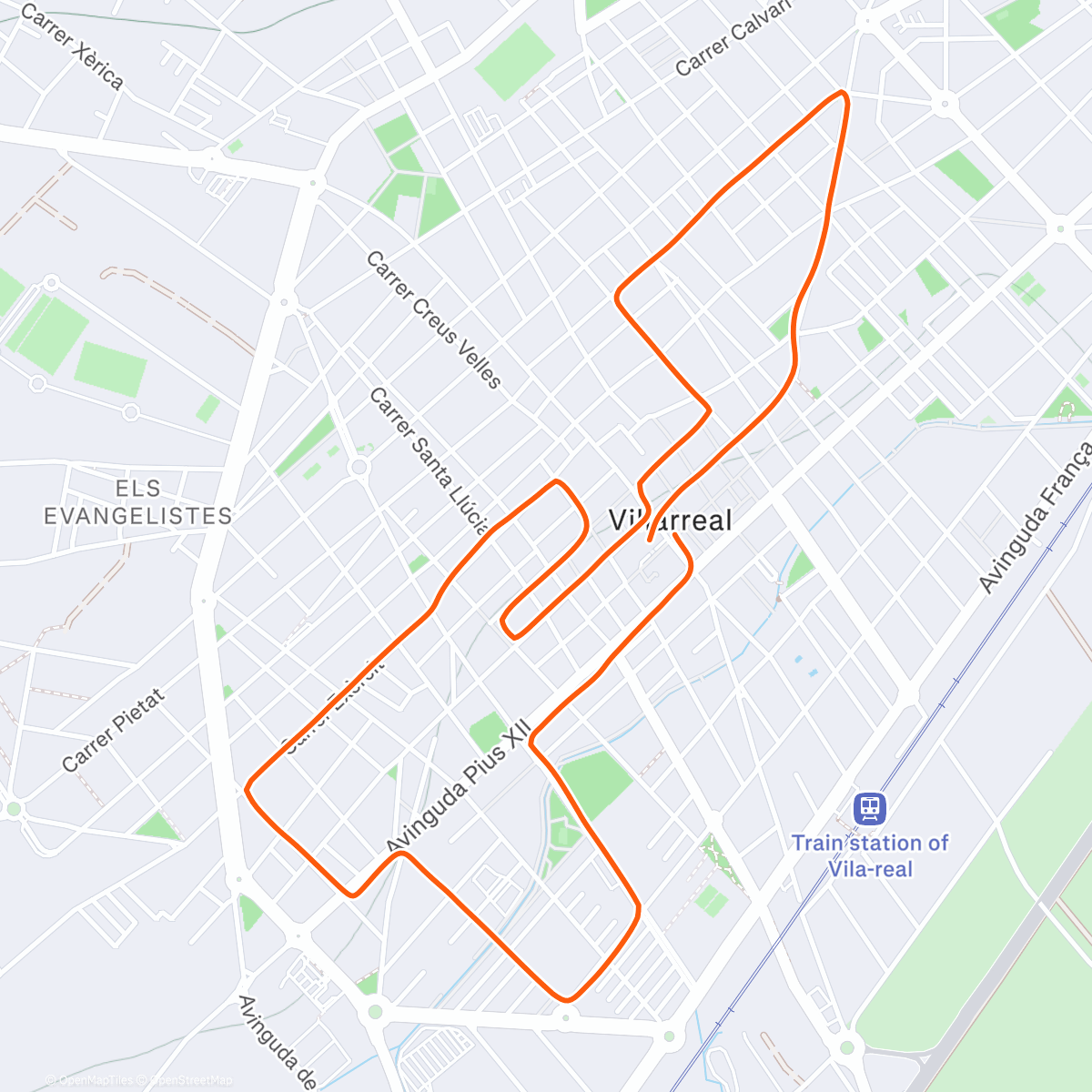 Map of the activity, 5k Vila-Real 2025