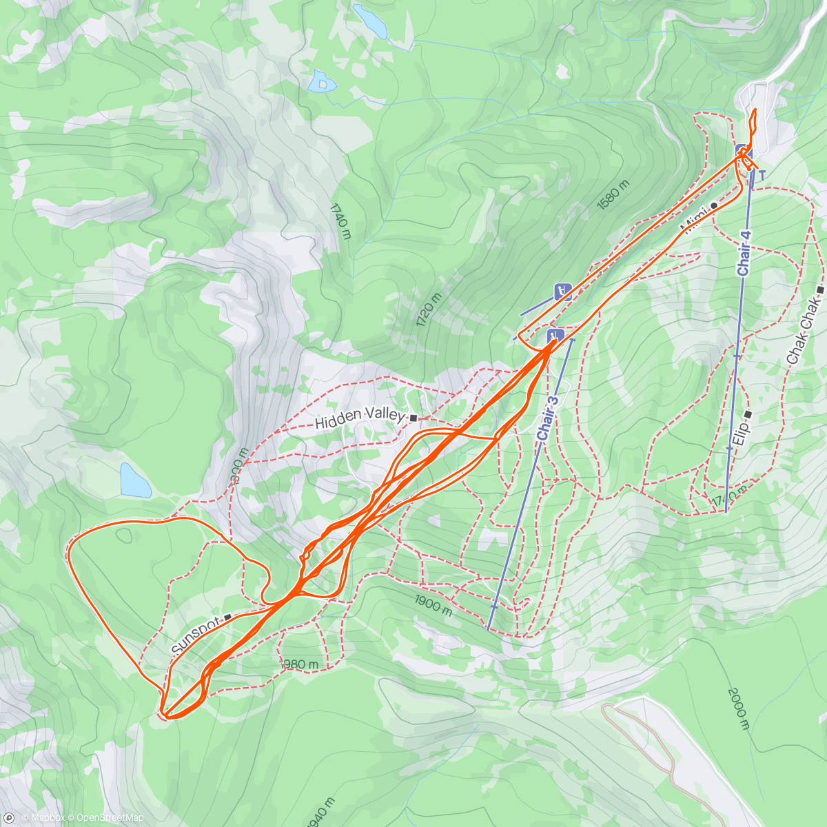Mapa da atividade, Weekend of Sport - Event 1 - Mission Ridge Ski w/Tony and Lucas