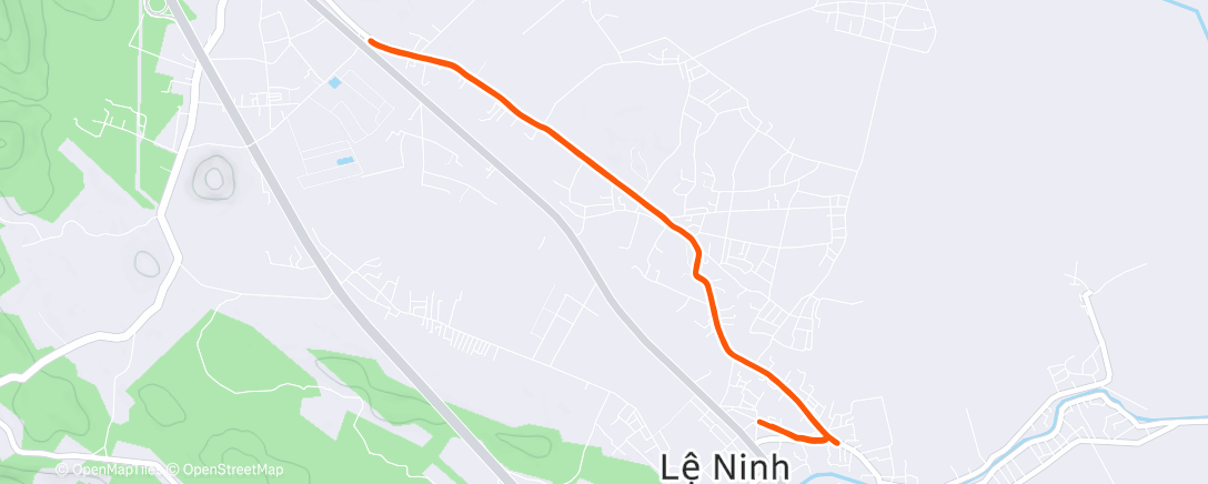 Map of the activity, Afternoon Run