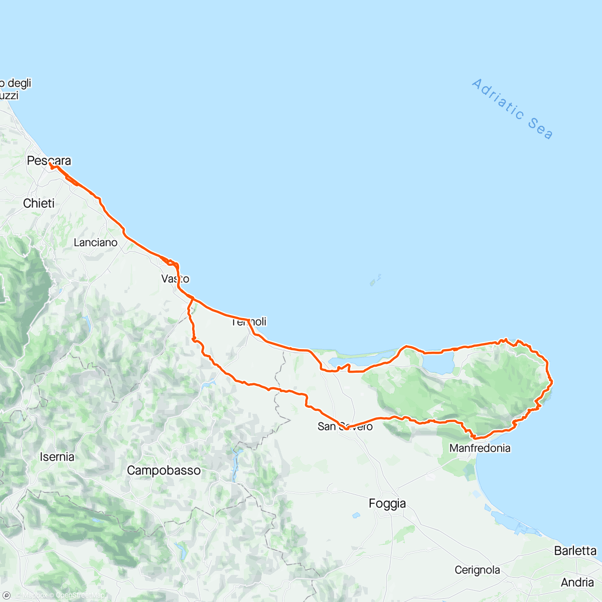 Mapa da atividade, Tre giorni nel Gargano 🤩