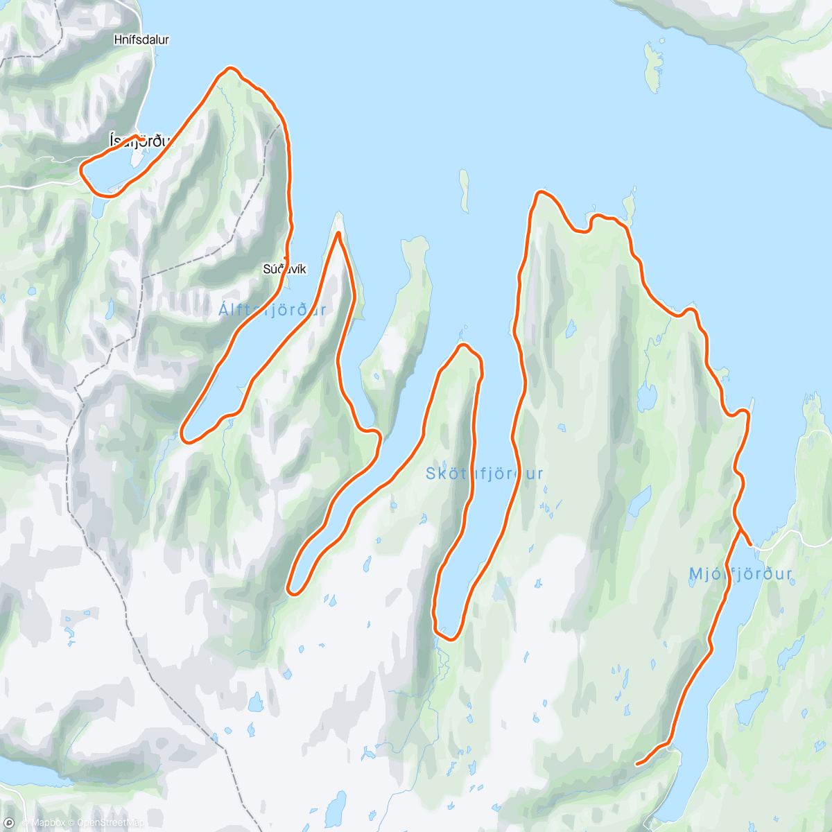 Mappa dell'attività West Fjords gravel bikepack day 7